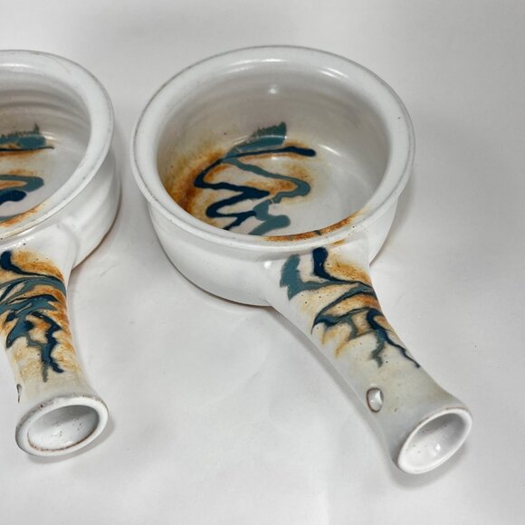 Brenner Tolliver Pottery Handcrafted Stoneware Hollow Handle Soup Bowl White - Picture 9 of 16